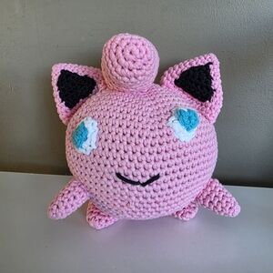Handmade Pink Crochet Pokemon Jigglypuff Plush Stuffed Animal NEW